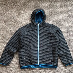 Men's Black Puffer Jacket with Blue Accents